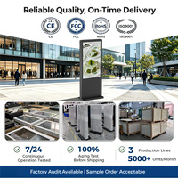 Écran d'affichage publicitaire extérieur étanche de 55 à 65 pouces pour supermarché, écran LCD commercial Android pour parc urbain
