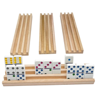 Supports à dominos en bois personnalisés, plateaux porte-dominos en bois massif non finis, présentoirs pour dominos pour le jeu du Train mexicain et les jeux de famille