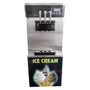 XEOLEO Commercial 3 Flavors Soft Ice Cream Maker 2000W Ice Cream Machine 25L/H Desktop Frozen Yogurt Machine With Air Pump