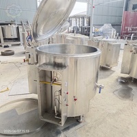 Marmite industrielle à double enveloppe de 200 L pour la cuisson des haricots, des œufs, du bœuf et des fruits de mer - Chauffage électrique ou à gaz, certifiée CE pour les cuisines de cantines