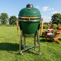 Barbecue Kamado Auplex en céramique ovale de 21 pouces, design sans fumée, pour les fêtes en plein air, au bord de la mer, dans le jardin