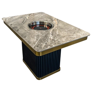 Mesa Eléctrica Giratoria para Hot Pot de Piedra para 4-6 Personas, Color Personalizable, para Hogar Moderno, Sala <span class=keywords><strong>VIP</strong></span>, Hotel/Restaurante - Product Image 6