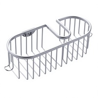 Panier de rangement de douche créatif à contour incurvé en acier inoxydable SUS304, accessoire mural pour salle de bain