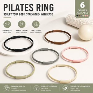 New Model 34cm/13in Eco-Friendly Latex Pilates <b>Ring</b> One-Piece Yoga Fitness <b>Circle</b> Lightweight Portable Resistance Home Workout - Product Image 2