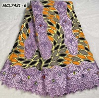 Tissu en dentelle Ankara 100 % coton de haute qualité, écologique, nouveau, grand motif scintillant perlé, style africain