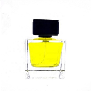 Square Rectangle Empty Transparent 50ml <b>Perfume</b> Glass <b>Bottle</b> With Round Black Cap - Product Image 5