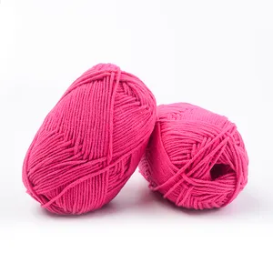 Atacado fio china fornecedor mão tricô fios de algodão 50g 4ply 5ply misturado crochet leite algodão fio de costura para bebê