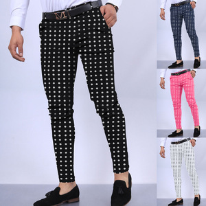Nuovo esplosivo Slim a pois con stampa Casual pantaloni da uomo alla moda - Product Image 2