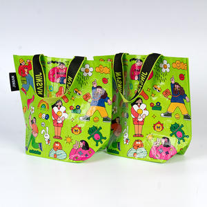 Bolsa impermeable con estampado personalizado a la moda, bolsa de compras de polipropileno laminado tejido PP - Product Image 1