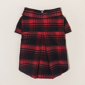 Chemise à carreaux pour animaux de compagnie, rouge et noir, en polyester, quatre saisons, pour chats et chiens de petite et moyenne taille - Product Image 3