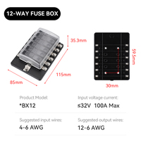 Boîtier de fusibles et de relais 12 voies 32V 10A 15A 20A avec voyant LED pour camping-car, yacht, bateau - Vente en gros usine