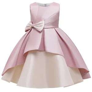 FSMKTZ Elegant Ruffle Satin Kids Princess Dresses Girls Birthday Party Wearing for Children Formal Fancy Ball Gown