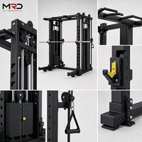 Rack de Potencia con Entrenador Funcional, Polea Doble, Cable Crossover, para Sentadillas y Entrenamiento de Fuerza, Equipo de Gimnasio en Casa, Acero, 5 Años de Garantía