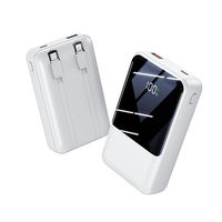 Power Bank 10000mAh Nouvelle ABS PC Support en alliage de zinc Câble intégré Banque d'alimentation de voyage portable légère