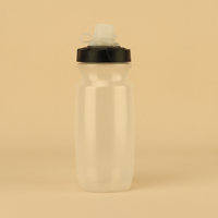 Bouteille d'eau pour vélo 16oz 555ml avec logo personnalisé, en PP souple, écologique, pour voyage et sport, avec couvercle PUSH-PULL, bleu foncé, bec rouge
