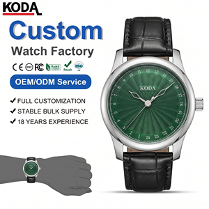 Orologio da Polso Analogico da <span class=keywords><strong>Uomo</strong></span> con Quadrante Verde Minimalista, Cassa Rotonda e Indicazione <span class=keywords><strong>24</strong></span> <span class=keywords><strong>Ore</strong></span> - Product Image 1