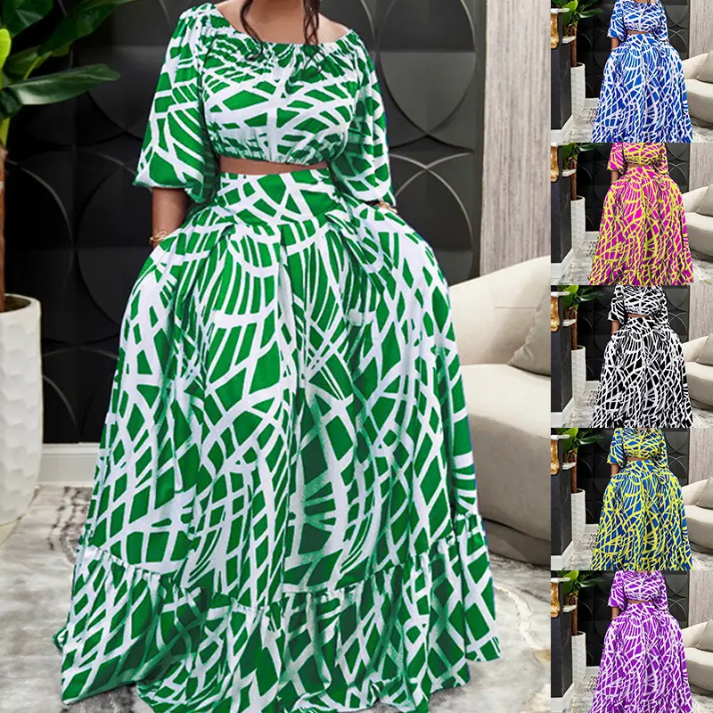 Limanying-Conjunto de vestidos africanos para mujer, traje elegante nigeriano de talla grande, 2 piezas