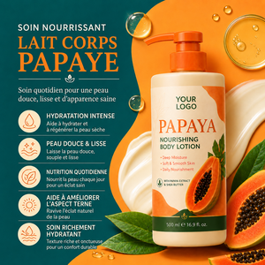 Loción Corporal Hidratante y Nutritiva de Moda, Repara la Piel Seca, Agrietada y Descamada, Fórmula con Manteca de Karité y Papaya, Loción Corporal de Papaya - Product Image 5