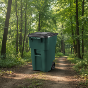 Bidone per Rifiuti Brute 189,3 L Verde con Coperchio Nero e Ruote per Uso Esterno - Product Image 3