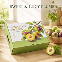 Honingpruimen cadeaudoos op maat bedrukt kraft verzenddoosje fris geelgroen kartonnen fruitverpakking groothandel