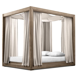 Khách sạn sang trọng Đồ Gỗ Ngoài Trời hồ bơi Cabana giường gỗ tếch phơi nắng ngoài trời đi văng với tán - Product Image 2