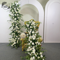 Décoration d'arche pour événements de mariage Nika, arrangement floral, chemin de fleurs blanc et vert de 5 pieds de long