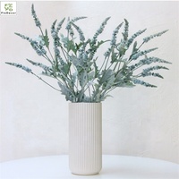 Vente en gros de fleurs artificielles de sauge Salvia en soie floquée de lavande pour la décoration de fête d'hôtel et de maison de mariage
