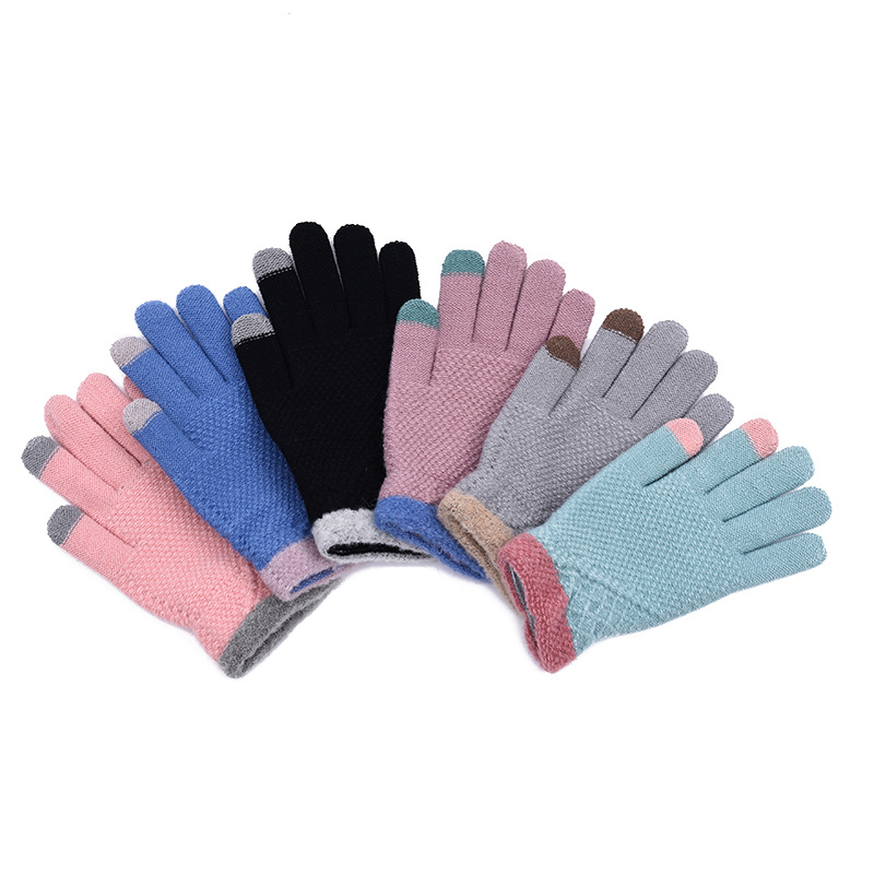 Зимние перчатки корейский жаккардовые перчатки для сенсорного экрана, оптовая продажа от производителя; Обувь для мужчин и женщин плюс бархат на открытом воздухе для верховой езды теплые перчатки