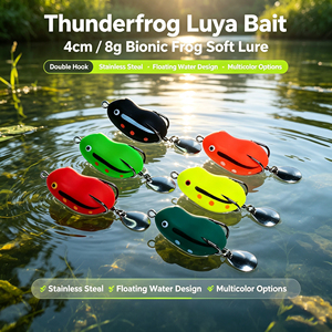 Esca Thunderfrog Luya 4cm/8g con <span class=keywords><strong>Doppio</strong></span> Amo in Acciaio Inox, Rana Bionica Morbida Galleggiante Multicolore per Acqua Dolce e Salata - Product Image 1