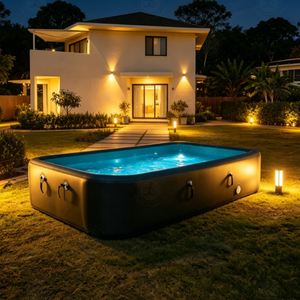 Piscine gonflable géante carrée personnalisée avec <span class=keywords><strong>toboggan</strong></span>, pour la famille, à utiliser en extérieur, piscina, piscine, <span class=keywords><strong>toboggan</strong></span>, verano - Product Image 4