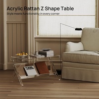 Table basse pliable moderne pour salon, table centrale en acrylique transparent, table à thé rectangulaire pour chambre à coucher, bureau, salles de réception