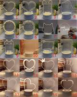 Lampe LED Effaçable Transparent Acrylique Message Note Board Diy Creative Gift Rewrirable USB 3D Led Night Light With Pen Veilleuse LED