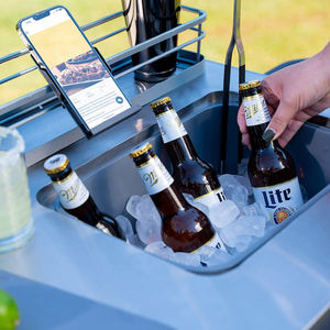 AJUNION Carrito de parrilla de acero Armario de cocina al aire libre Barbacoa Cocina Parrilla Carro de isla con ruedas - Product Image 3