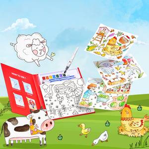 Libro de Colorear de Acuarela Creativo para Niños de Diseño Personalizado Joycat, Libro de Dibujo de Acuarela Mágica de Dibujos Animados para Pintar Grafitis - Product Image 1