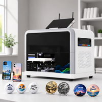 Machine d'impression UV à plat de bureau A5 de haute qualité à faible encombrement pour coques de téléphone, pièces de monnaie souvenirs, badges et logos personnalisés