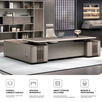 Meubles de bureau de direction de luxe en forme de L modernes, solutions de mobilier de bureau, ensemble table et chaise
