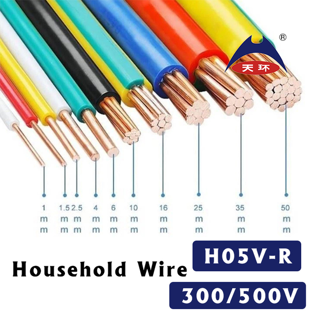 H05V-R Class 2 Conductor 1mm 1.5mm 2.5mm Flexible Pvc House Wiring Lighting Electrical Wires 4mm 6mm 10mm 16mm Electric Cables