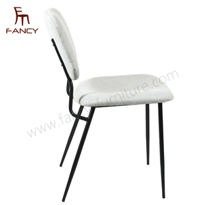 Chaises de ménage d'hôtel de restaurant simple contemporain de conception nordique chaises de salle à manger en cuir blanc d'unité centrale - Product Image 5