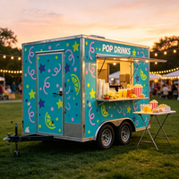 Remorque alimentaire robuste avec fenêtre de service et comptoir de machine à glace pilée électrique pour la glace pilée au parc de Honolulu