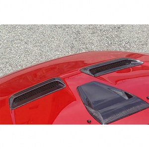 OLOTDI H2 Estilo Fibra de Carbono 2 Piezas Rejillas de Ventilación Delanteras para Capó Negro Carbono Pulido de Alto Brillo para Mitsubishi Lancer Evolution EVO - Product Image 1