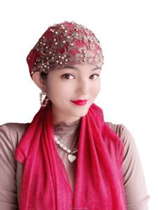 Gorro Elástico Musulmán para Mujer, Transpirable, Ecológico, de Acrílico, Color Sólido, para Todas las Temporadas - Product Image 3