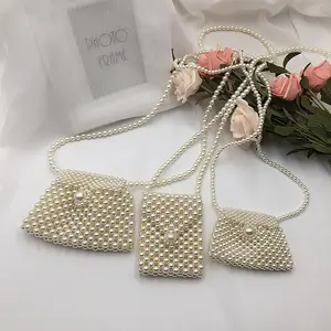INS fashion pearl beads for bag making good price pearl shoulder bags custom handmade pearl hand bag
