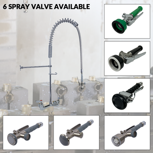Robinet de <span class=keywords><strong>cuisine</strong></span> mural en laiton <span class=keywords><strong>avec</strong></span> <span class=keywords><strong>douchette</strong></span> extractible pour hôtels et cuisines commerciales - Product Image 3