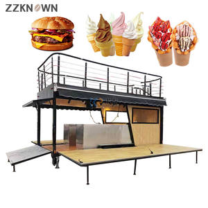 Camión de Comida de Dos Pisos, Carrito de Café de Lujo, Personalizable, Camión de Comida para Hot Dogs y Aperitivos con Escalera y Terraza Superior - Product Image 2