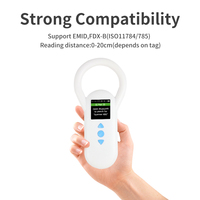 Lector de Etiquetas RFID de 134.2Khz, Escáner de Microchip para Perros, Gatos, Mascotas, Ganado, Animales, Lector de Microchip Animal FDX-B