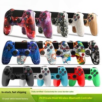Manette de jeu sans fil personnalisée P4, 4.0, détection de mouvement six axes, bande lumineuse RVB, plastique ABS, compatible PC et Android 2.