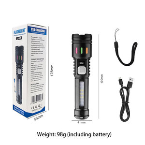 <span class=keywords><strong>Linterna</strong></span> <span class=keywords><strong>de</strong></span> Exterior Recargable, Impermeable, Súper Brillante, Portátil, Telescópica, con Zoom, Luz Lateral COB, Luz <span class=keywords><strong>de</strong></span> Advertencia Roja, Blanca y Azul - Product Image 6