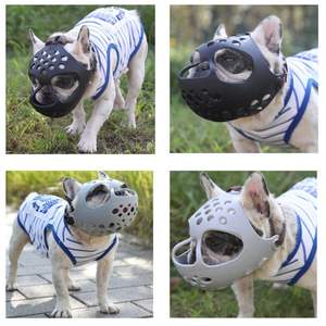 짧은 주둥이 개 통기성 구멍을위한 개 총구 씹는 방지 - Product Image 5