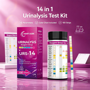 <span class=keywords><strong>Bandelettes</strong></span> de test urinaire HORYZON URS-14 14-en-1, <span class=keywords><strong>bandelettes</strong></span> de test d'analyse d'urine à 14 paramètres pour la vérification à domicile des problèmes rénaux, des infections urinaires et du diabète, 100 <span class=keywords><strong>bandelettes</strong></span> - Product Image 1