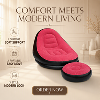Canapé gonflable portable en PVC écologique transfrontalier, fauteuil inclinable pliable, design moderne pour extérieur, couleur personnalisable, salon